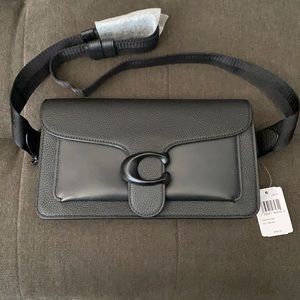 COACH TABBY Black Pebble Leather Belt Bag